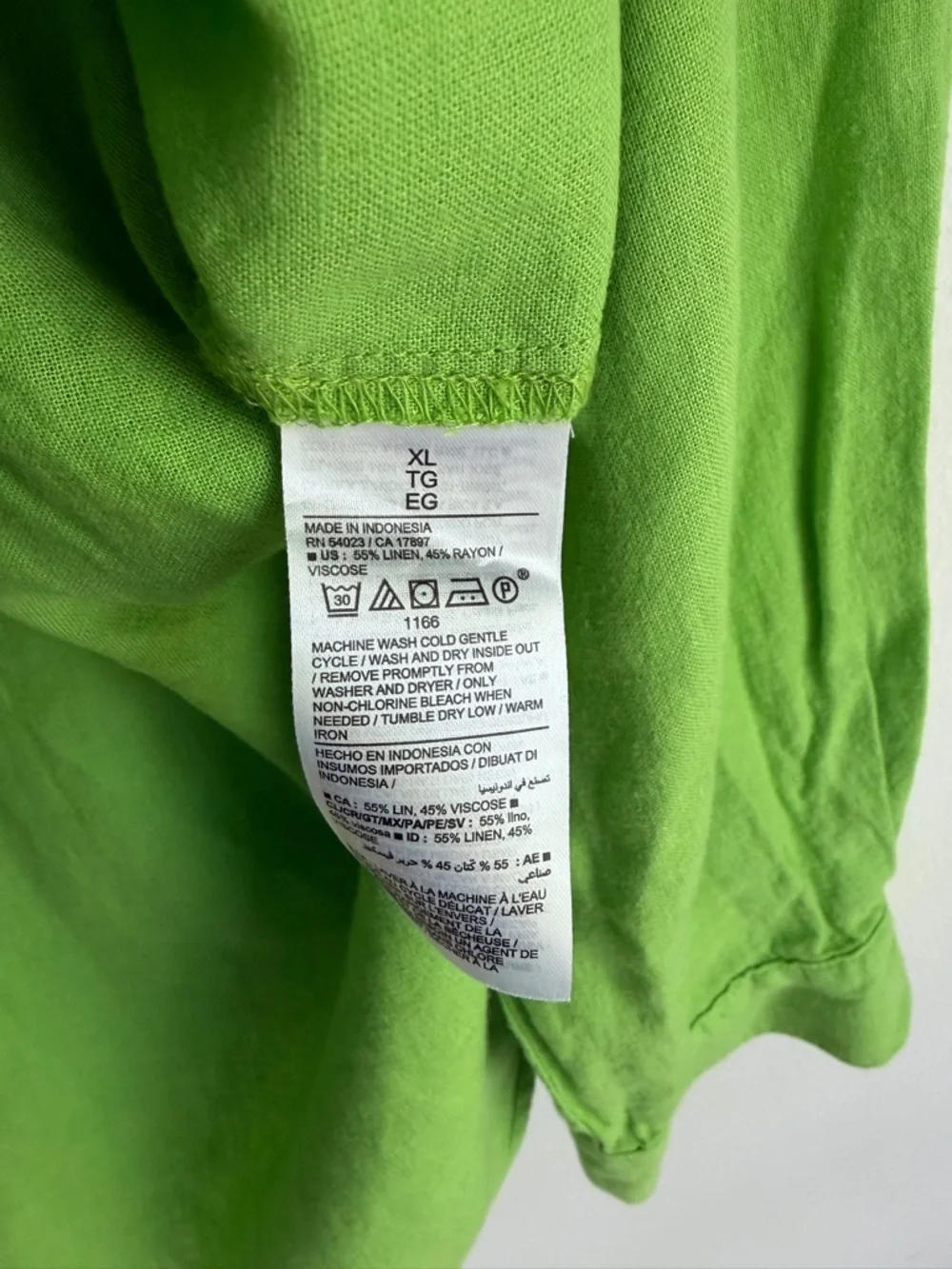 NWT Old Navy The Boyfriend Green Button Down Linen Blend Shirt Size XL - Picture 7 of 7